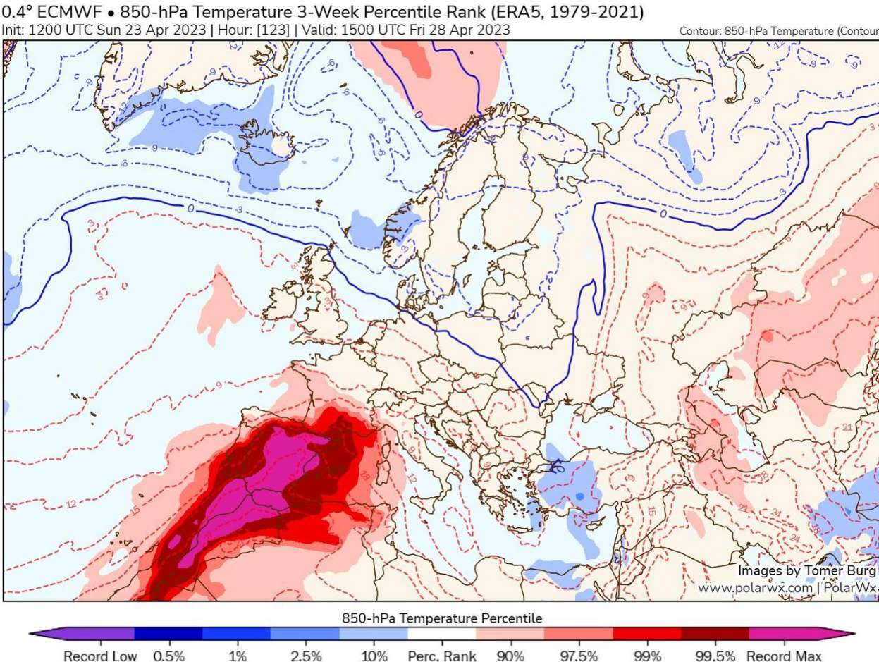 Jerez TV mapa del tiempo calor abril
