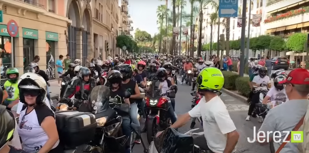 Jerez TV caravana motera motos motoristas centro jerez