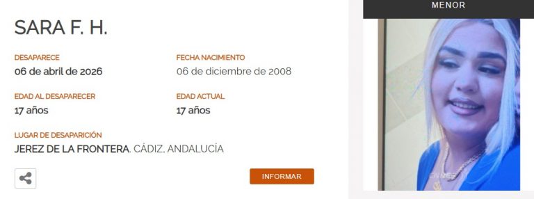 JEREZ TV Desaparecida menor Sara 2026 portada